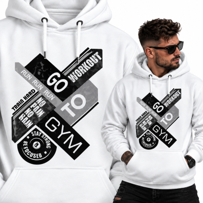BLUZA Z KAPTUREM NA SIŁOWNIĘ  GO TO GYM